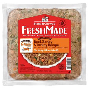 Stella & Chewy's FreshMade Beef, Barley & Turkey Gently Cooked Dog Food (16 oz)