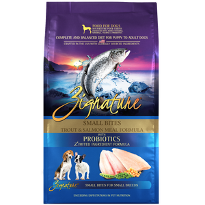 Zignature Small Bites Trout & Salmon Formula Dry Dog Food (4-lb)