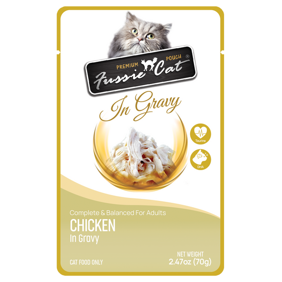 Fussie Cat Chicken in Gravy Cat Food (2.47 oz (70g) Pouch)