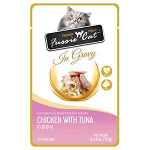 Fussie Cat Chicken with Tuna in Gravy Cat Food (2.47 oz (70g) Pouch)