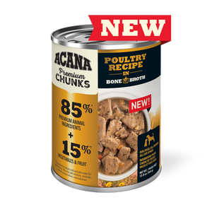 ACANA Premium Chunks, Poultry Recipe in Bone Broth WET DOG FOOD