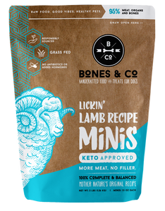 Bones & Co. Lickin' Lamb Recipe Raw Frozen Mini Patties Dog Food