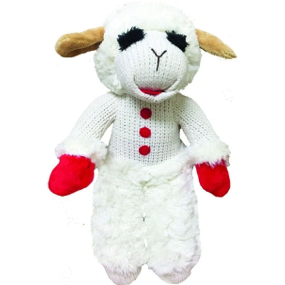 MULTIPET LAMB CHOP STANDING PLUSH TOY (13 IN, WHITE)
