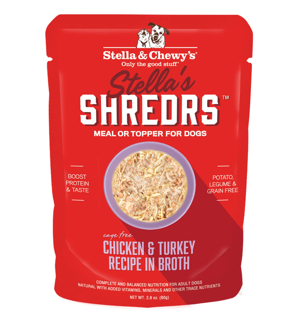 Stella & Chewy's Stella’s Shredrs Cage Free Chicken & Turkey Recipe in Broth